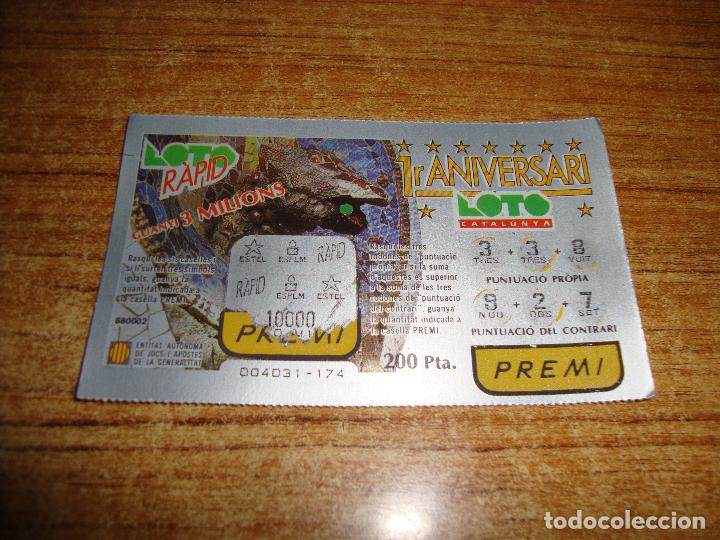 National Spanish Lottery: LOTERIA CATALUNYA LOTO RAPID 1 ANIVERSARI