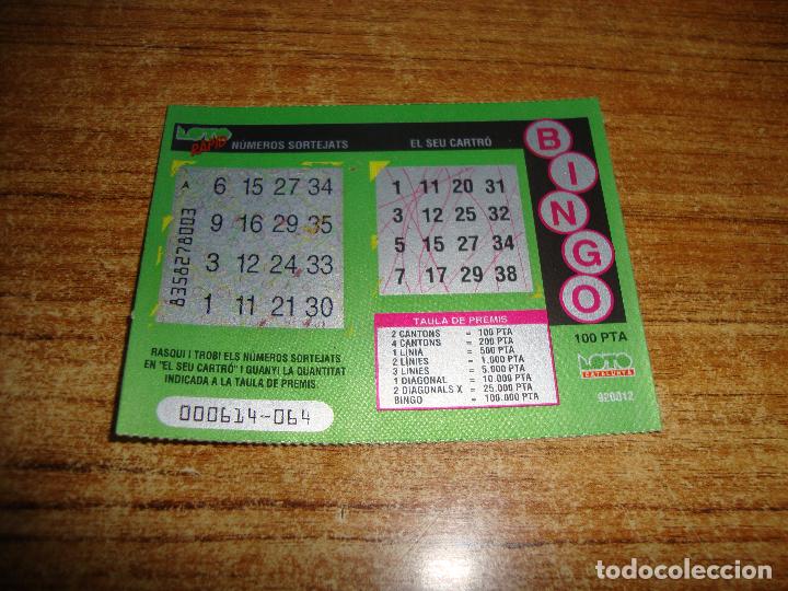 National Spanish Lottery: LOTERIA CATALUNYA LOTO RAPID BINGO