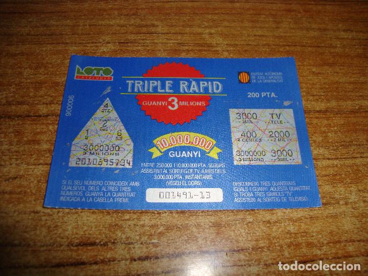 National Spanish Lottery: LOTERIA CATALUNYA LOTO RAPID TRIPLE RAPID
