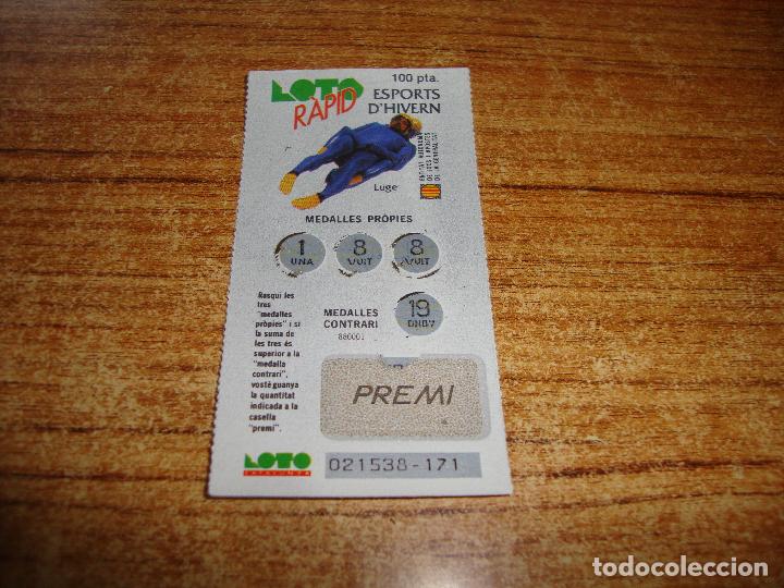 Lotaria Nacional: LOTERIA CATALUNYA LOTO RAPID ESPORTS D'HIVERN