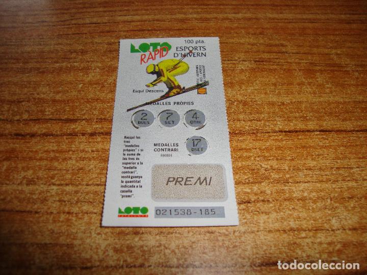 Lotaria Nacional: LOTERIA CATALUNYA LOTO RAPID ESPORTS D'HIVERN