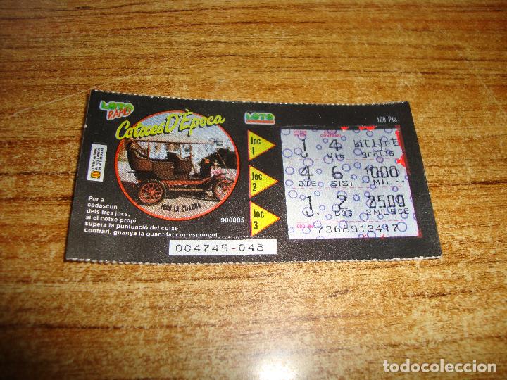 National Spanish Lottery: LOTERIA CATALUNYA LOTO RAPID COTXES D'EPOCA