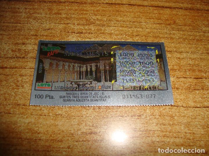 Lotaria Nacional: LOTERIA CATALUNYA LOTO RAPID GRANS MONUMENTS