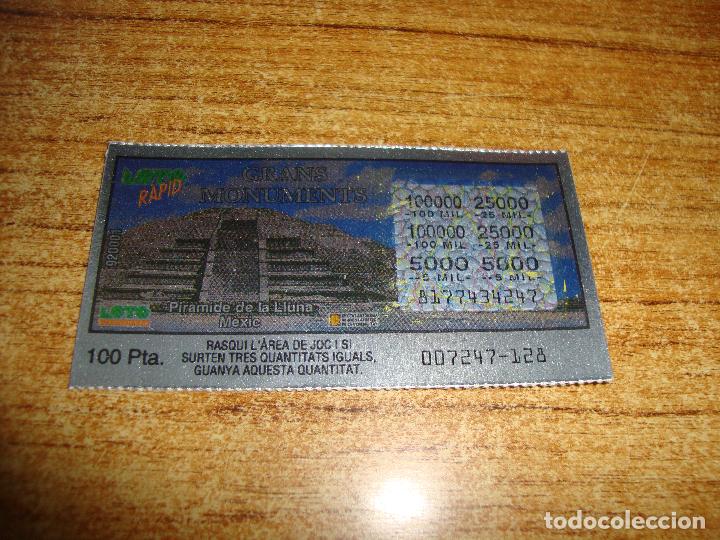 Lotaria Nacional: LOTERIA CATALUNYA LOTO RAPID GRANS MONUMENTS