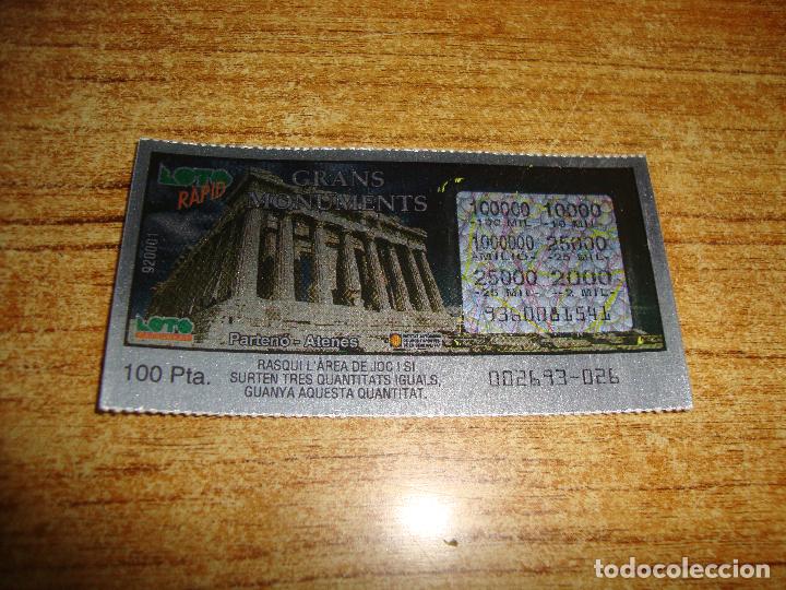 Lotaria Nacional: LOTERIA CATALUNYA LOTO RAPID GRANS MONUMENTS