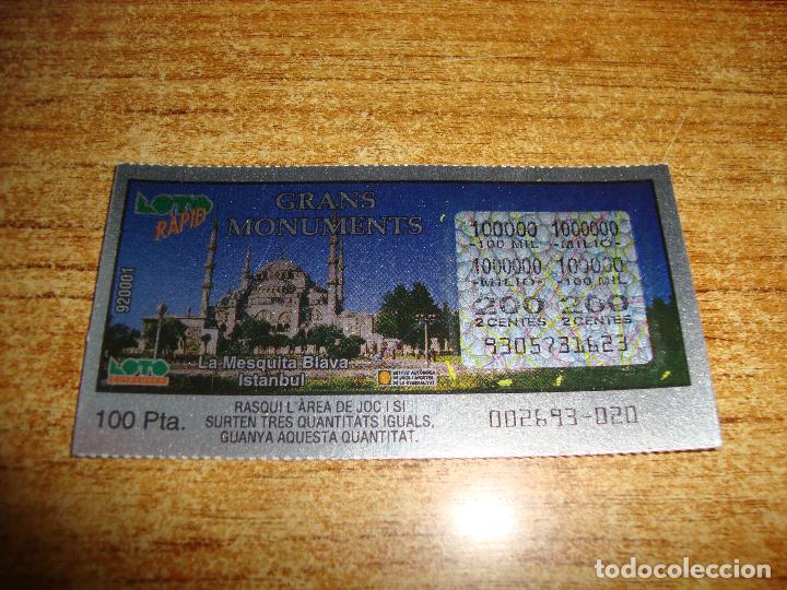 Lotaria Nacional: LOTERIA CATALUNYA LOTO RAPID GRANS MONUMENTS