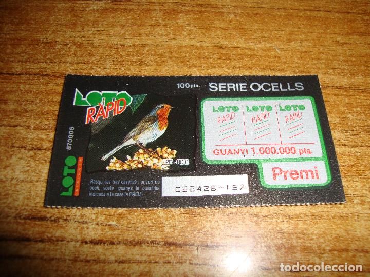 Lotaria Nacional: LOTERIA CATALUNYA LOTO RAPID SERIE OCELL MUY DIFICIL NUEVOS SIN RASCAR