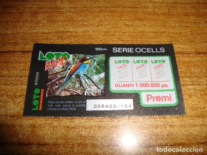 Lotaria Nacional: LOTERIA CATALUNYA LOTO RAPID SERIE OCELL MUY DIFICIL NUEVOS SIN RASCAR