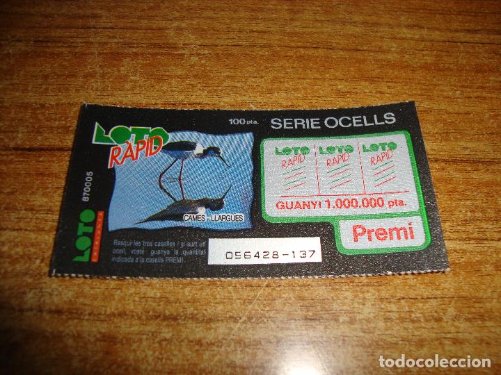 Lotaria Nacional: LOTERIA CATALUNYA LOTO RAPID SERIE OCELL MUY DIFICIL NUEVOS SIN RASCAR