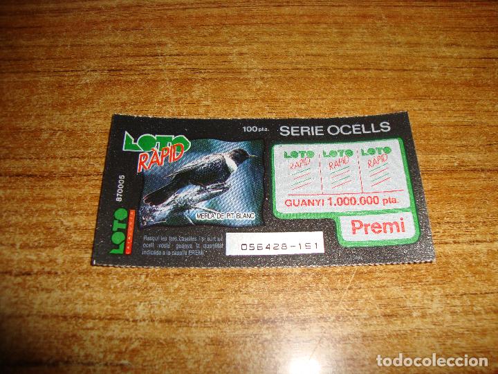 Lotaria Nacional: LOTERIA CATALUNYA LOTO RAPID SERIE OCELL MUY DIFICIL NUEVOS SIN RASCAR