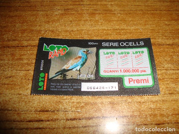 Lotaria Nacional: LOTERIA CATALUNYA LOTO RAPID SERIE OCELL MUY DIFICIL NUEVOS SIN RASCAR
