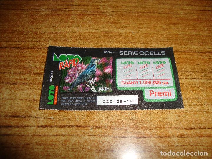 Lotaria Nacional: LOTERIA CATALUNYA LOTO RAPID SERIE OCELL MUY DIFICIL NUEVOS SIN RASCAR