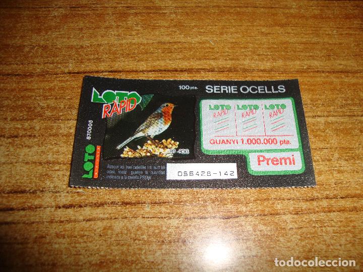 National Spanish Lottery: LOTERIA CATALUNYA LOTO RAPID SERIE OCELL MUY DIFICIL NUEVOS SIN RASCAR