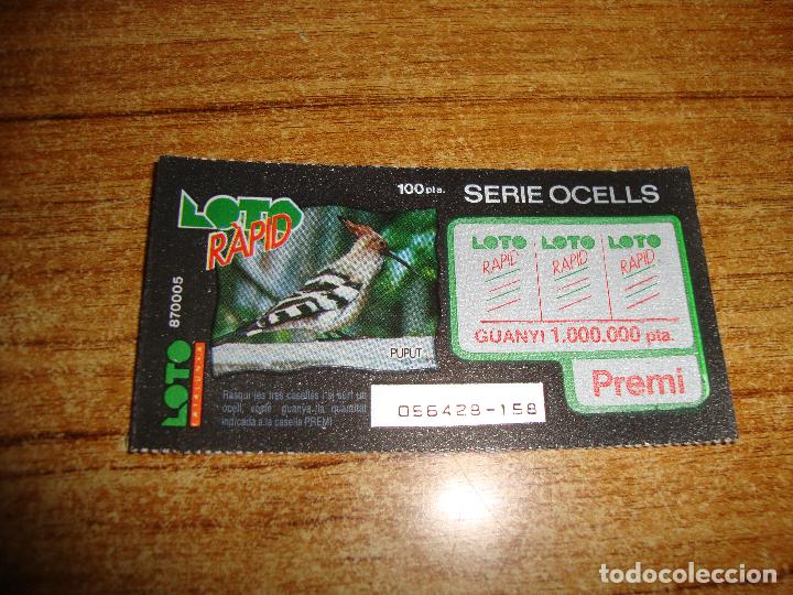 National Spanish Lottery: LOTERIA CATALUNYA LOTO RAPID SERIE OCELL MUY DIFICIL NUEVOS SIN RASCAR