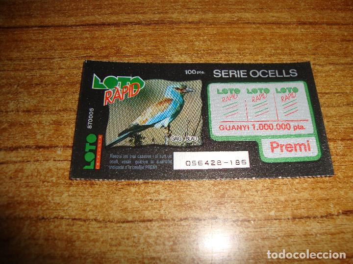 National Spanish Lottery: LOTERIA CATALUNYA LOTO RAPID SERIE OCELL MUY DIFICIL NUEVOS SIN RASCAR