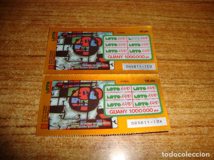 Loter&iacute;a Nacional: PAREJA LOTERIA CATALUNYA LOTO RAPID MUY DIFICIL NUEVOS SIN RASCAR