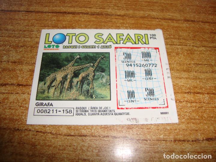 National Spanish Lottery: LOTERIA CATALUNYA LOTO RAPID LOTO SAFARI