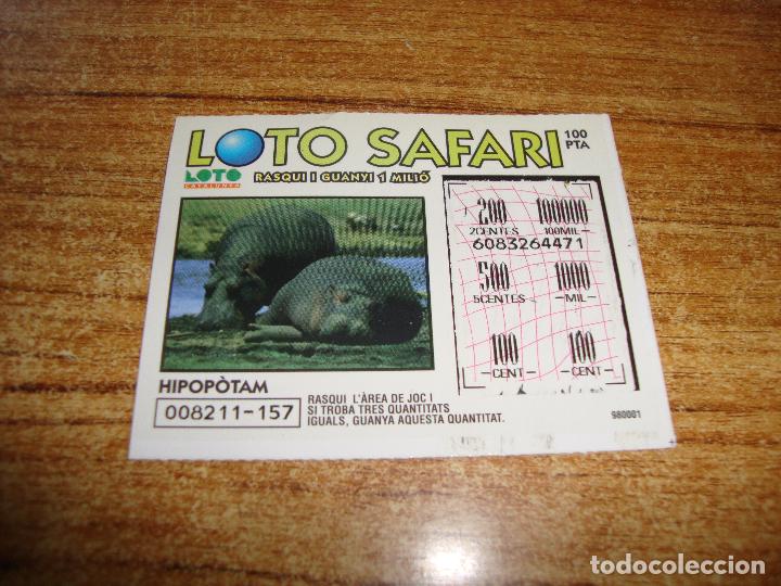 National Spanish Lottery: LOTERIA CATALUNYA LOTO RAPID LOTO SAFARI