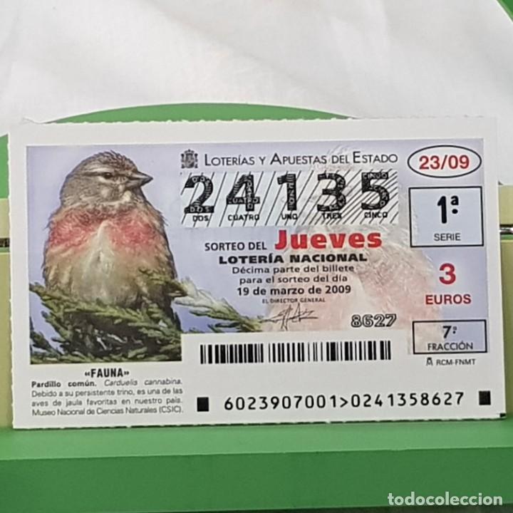 Loterie Nationale: LOTER&Iacute;A NACIONAL, JUEVES, SORTEO 23/09, 19 MARZO 2009, FAUNA, PARDILLO COM&Uacute;N, N&ordm; 24135