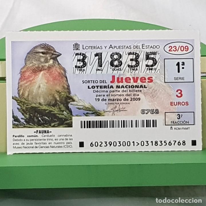 Lotaria Nacional: LOTER&Iacute;A NACIONAL, JUEVES, SORTEO 23/09, 19 MARZO 2009, FAUNA, PARDILLO COM&Uacute;N, N&ordm; 31835