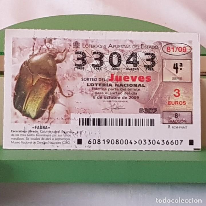 Lotaria Nacional: LOTER&Iacute;A NACIONAL, JUEVES, SORTEO 81/09, 8 OCTUBRE 2009, FAUNA, ESCARABAJO DORADO, N&ordm; 33043