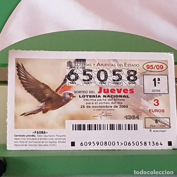 Loterie Nationale: LOTER&Iacute;A NACIONAL, JUEVES, SORTEO 95/09, 26 NOVIEMBRE 2009, FAUNA, CERN&Iacute;CALO PRIMILLA, N&ordm; 65058, LEER