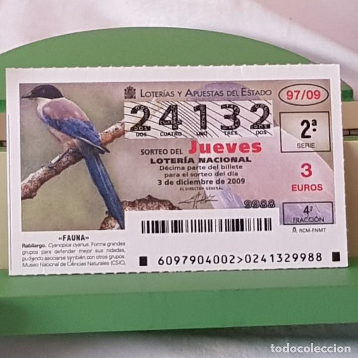 Loterie Nationale: LOTER&Iacute;A NACIONAL, JUEVES, SORTEO 97/09, 3 DICIEMBRE 2009, FAUNA, RABILARGO, N&ordm; 24132