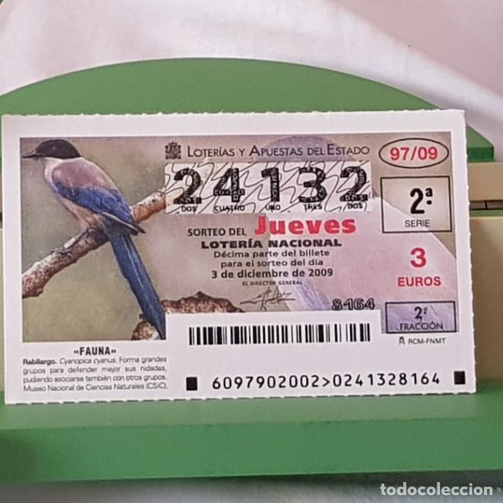 Loterie Nationale: LOTER&Iacute;A NACIONAL, JUEVES, SORTEO 97/09, 3 DICIEMBRE 2009, FAUNA, RABILARGO, N&ordm; 24132