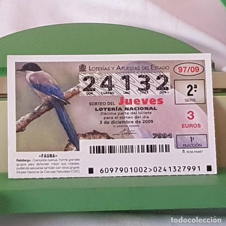 Loterie Nationale: LOTER&Iacute;A NACIONAL, JUEVES, SORTEO 97/09, 3 DICIEMBRE 2009, FAUNA, RABILARGO, N&ordm; 24132