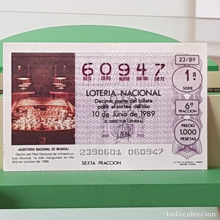 Lotteria Nationale Spagnola: LOTER&Iacute;A NACIONAL, SORTEO 23/89, 10 JUNIO 1989, AUDITORIO NACIONAL M&Uacute;SICA, MADRID, N&ordm; 60947, LEER