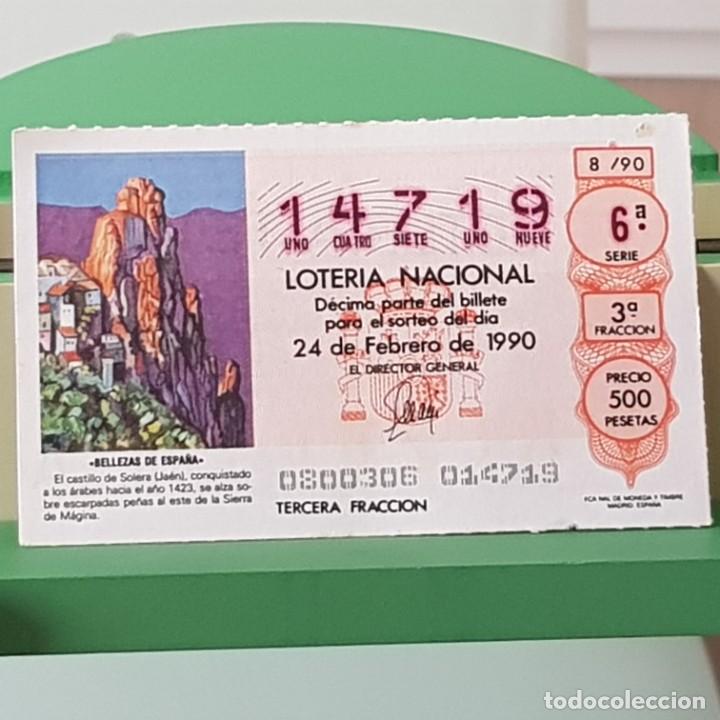 Nationale spanische Lotterie: LOTER&Iacute;A NACIONAL, SORTEO 8/90, 24 FEBRERO 1990, CASTILLO DE SOLERA, JA&Eacute;N, N&ordm; 14719
