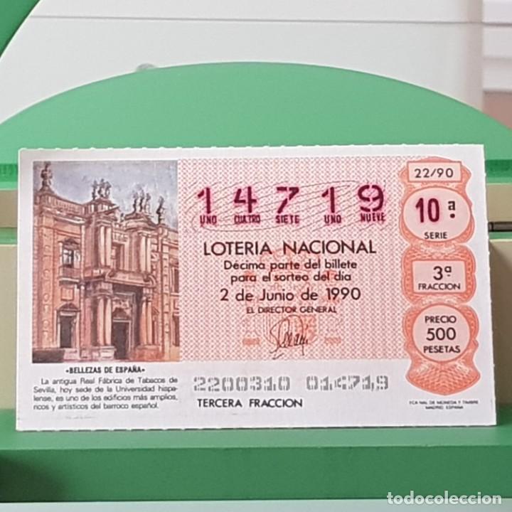 Nationale spanische Lotterie: LOTER&Iacute;A NACIONAL, SORTEO 22/90, 2 JUNIO 1990, ANTIGUA REAL FABRICA TABACOS, SEVILLA, N&ordm; 14719