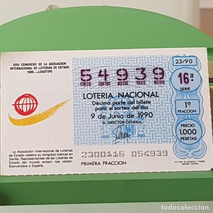 Nationale spanische Lotterie: LOTER&Iacute;A NACIONAL, SORTEO 23/90, 9 JUNIO 1990, XVIII CONGRESO ASOCIACI&Oacute;N LOTER&Iacute;AS, N&ordm; 54939