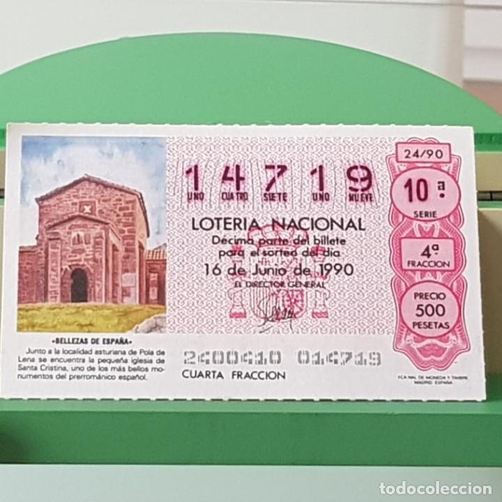 Nationale spanische Lotterie: LOTER&Iacute;A NACIONAL, SORTEO 24/90, 16 JUNIO 1990, IGLESIA SANTA CRISTINA, POLA DE LENA, N&ordm; 14719