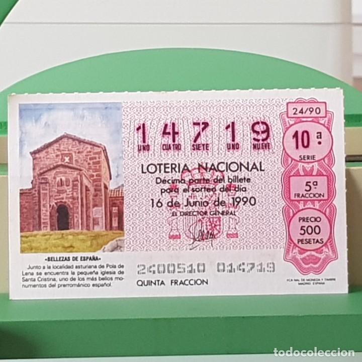 Nationale spanische Lotterie: LOTER&Iacute;A NACIONAL, SORTEO 24/90, 16 JUNIO 1990, IGLESIA SANTA CRISTINA, POLA DE LENA, N&ordm; 14719