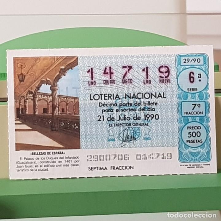 Nationale spanische Lotterie: LOTER&Iacute;A NACIONAL, SORTEO 29/90, 21 JULIO 1990, PALACIO DUQUES DEL INFANTADO, GUADALAJARA, N&ordm; 14719