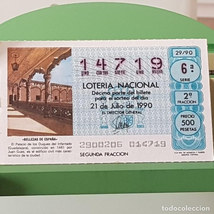 Nationale spanische Lotterie: LOTER&Iacute;A NACIONAL, SORTEO 29/90, 21 JULIO 1990, PALACIO DUQUES DEL INFANTADO, GUADALAJARA, N&ordm; 14719