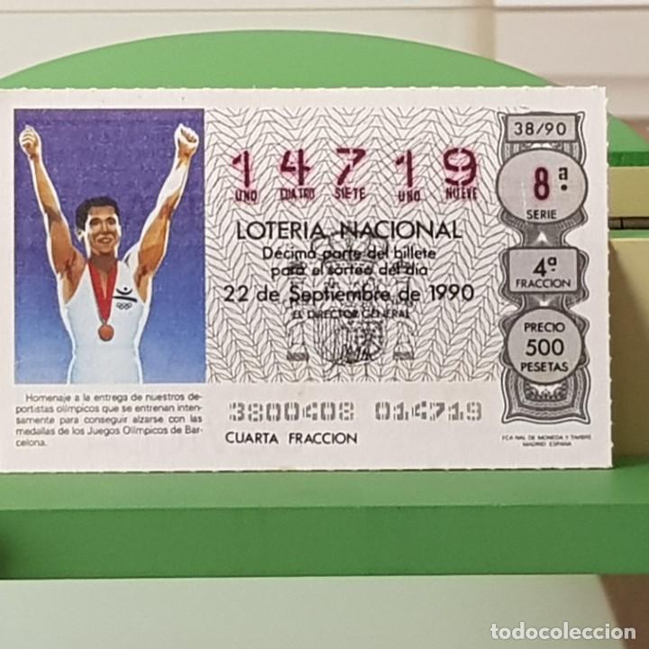 Loterie Nationale: LOTER&Iacute;A NACIONAL, SORTEO 38/90, 22 SEPTIEMBRE 1990, HOMENAJE DEPORTISTAS BARCELONA 92, N&ordm; 14719