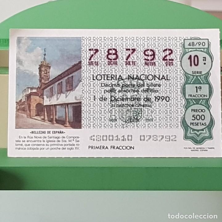 Lotaria Nacional: LOTER&Iacute;A NACIONAL, SORTEO 48/90, 1 DICIEMBRE 1990, IGLESIA STA. M&ordf;. SALOM&Eacute;, SANTIAGO, N&ordm; 78792