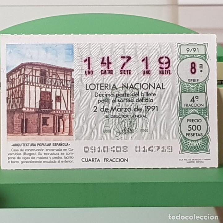 Lotaria Nacional: LOTER&Iacute;A NACIONAL, SORTEO 9/91, 2 MARZO 1991, CONSTRUCCI&Oacute;N ENTRAMADA, COVARRUBIAS BURGOS, N&ordm; 14719