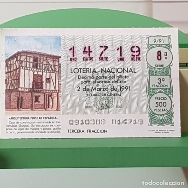 Lotaria Nacional: LOTER&Iacute;A NACIONAL, SORTEO 9/91, 2 MARZO 1991, CONSTRUCCI&Oacute;N ENTRAMADA, COVARRUBIAS BURGOS, N&ordm; 14719