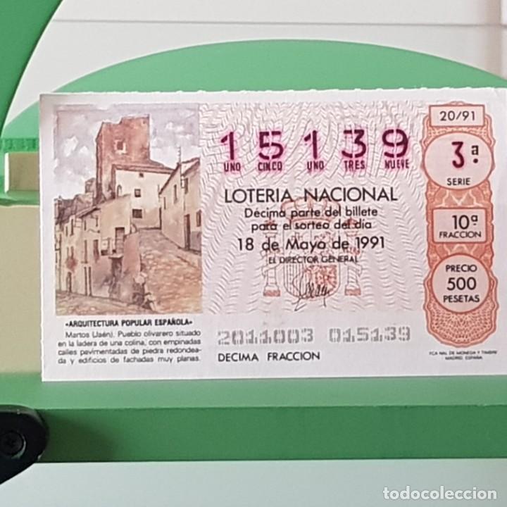 Lotteria Nationale Spagnola: LOTER&Iacute;A NACIONAL, SORTEO 20/91, 18 MAYO 1991, MARTOS JA&Eacute;N, N&ordm; 15139