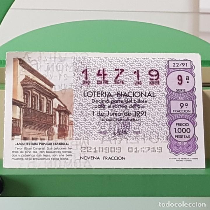 Lotteria Nationale Spagnola: LOTER&Iacute;A NACIONAL, SORTEO 22/91, 1 JUNIO 1991, TEROR GRAN CANARIA, N&ordm; 14719
