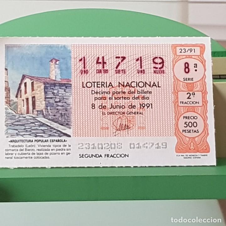 Lotteria Nationale Spagnola: LOTER&Iacute;A NACIONAL, SORTEO 23/91, 8 JUNIO 1991, TRABADELO LE&Oacute;N, N&ordm; 14719