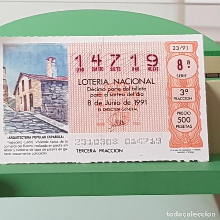 Lotteria Nationale Spagnola: LOTER&Iacute;A NACIONAL, SORTEO 23/91, 8 JUNIO 1991, TRABADELO LE&Oacute;N, N&ordm; 14719