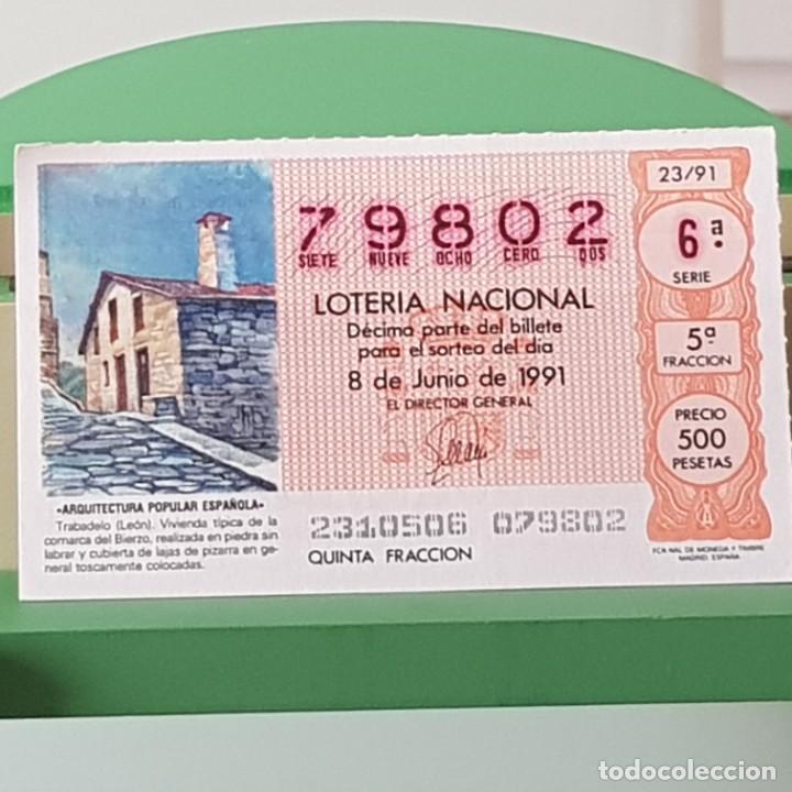 Lotteria Nationale Spagnola: LOTER&Iacute;A NACIONAL, SORTEO 23/91, 8 JUNIO 1991, TRABADELO LE&Oacute;N, N&ordm; 79802