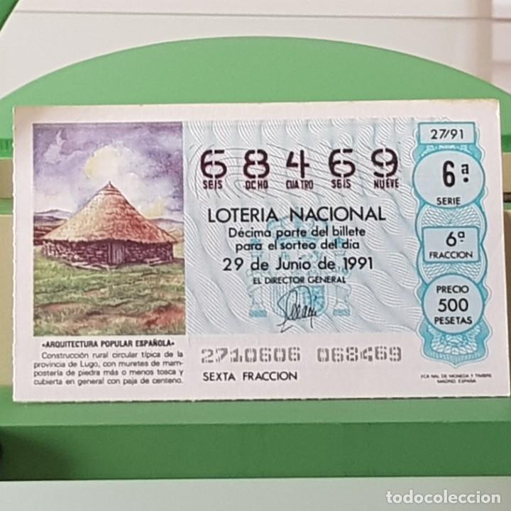 Lotaria Nacional: LOTER&Iacute;A NACIONAL, SORTEO 27/91, 29 JUNIO 1991, CONSTRUCCI&Oacute;N CIRCULAR T&Iacute;PICA LUGO, N&ordm; 68469