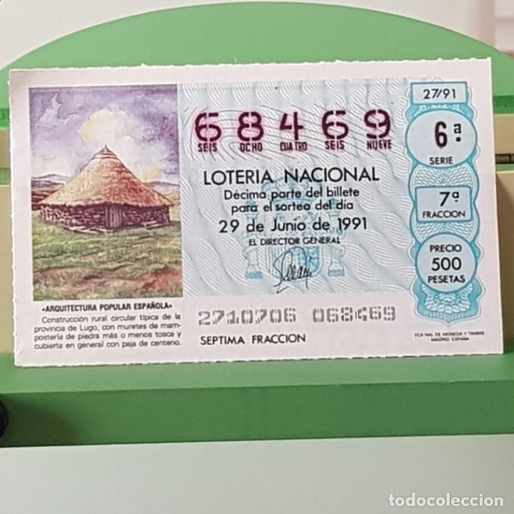 Lotaria Nacional: LOTER&Iacute;A NACIONAL, SORTEO 27/91, 29 JUNIO 1991, CONSTRUCCI&Oacute;N CIRCULAR T&Iacute;PICA LUGO, N&ordm; 68469