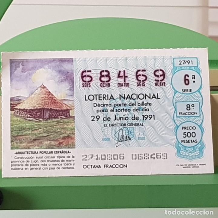 Lotaria Nacional: LOTER&Iacute;A NACIONAL, SORTEO 27/91, 29 JUNIO 1991, CONSTRUCCI&Oacute;N CIRCULAR T&Iacute;PICA LUGO, N&ordm; 68469