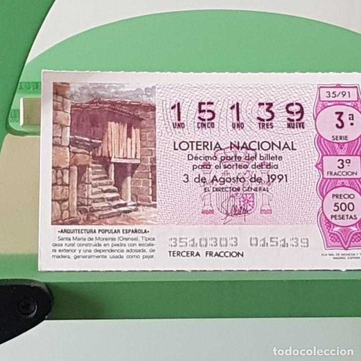 Nationale spanische Lotterie: LOTER&Iacute;A NACIONAL, SORTEO 35/91, 3 AGOSTO 1991, SANTA MAR&Iacute;A DE MOREIRAS, ORENSE, N&ordm; 15139
